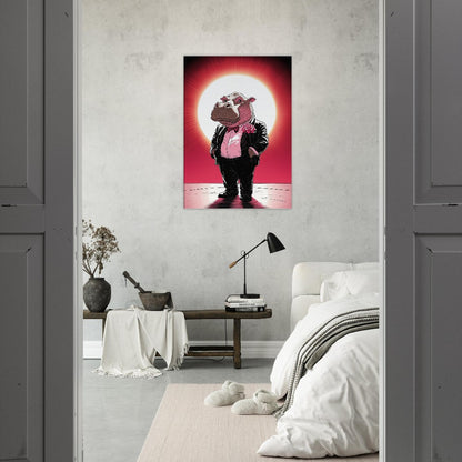 Dapper Hippo Canvas Art - ROMAG Store