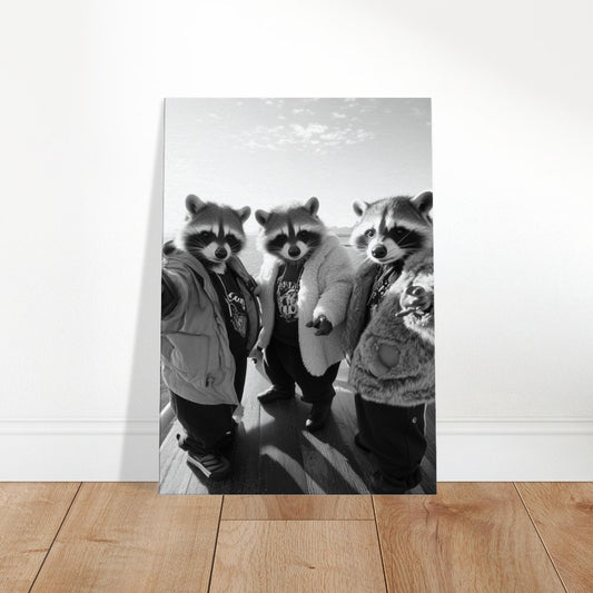 Urban Raccoon Squad Canvas Art - ROMAG Store