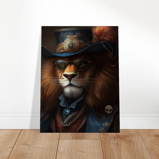 Regal Lion in Steampunk Attire Canvas - ROMAG Store