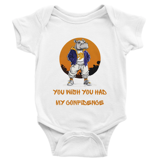 Confident Hippo Baby Short Sleeve Bodysuit - ROMAG Store