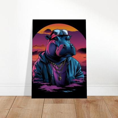 Urban Hipster Hippo Canvas Wall Art - ROMAG Store