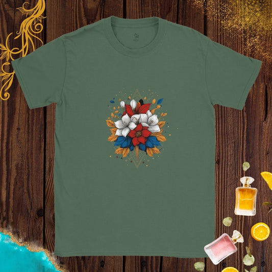 Cultures from around the world T-shirt: European flowers