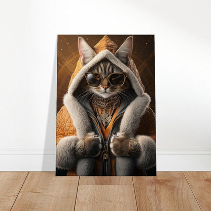 Luxury Cat in Fur Coat Canvas - ROMAG Store