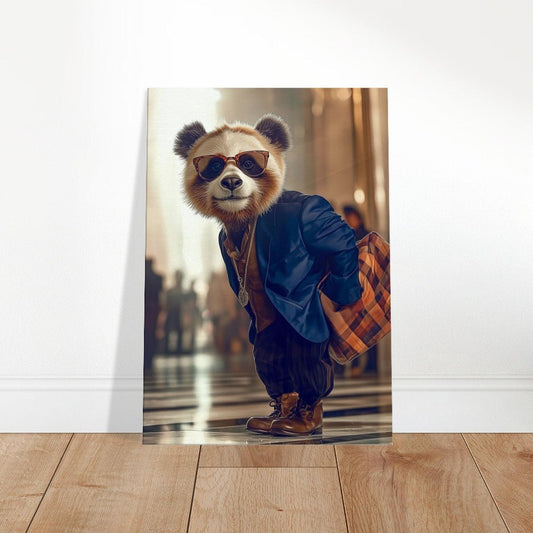 Red Panda in Suit Canvas Art - ROMAG Store