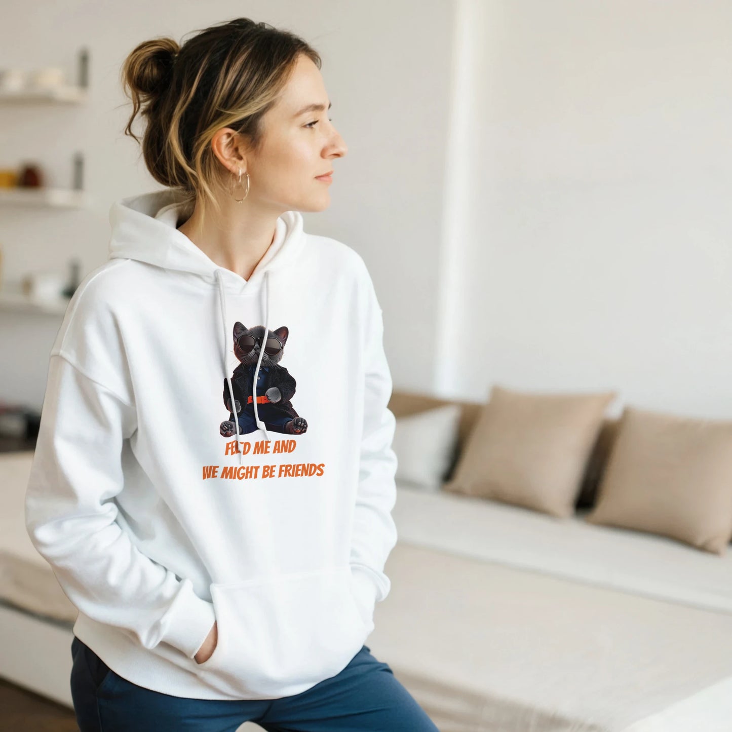Sassy Cat 'Feed Me' Hoodie - ROMAG Store