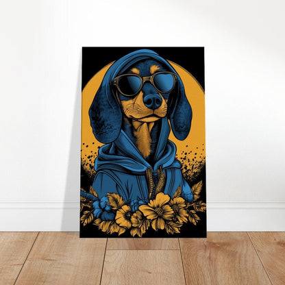 Cool Dachshund in Hoodie & Sunglasses Canvas - ROMAG Store