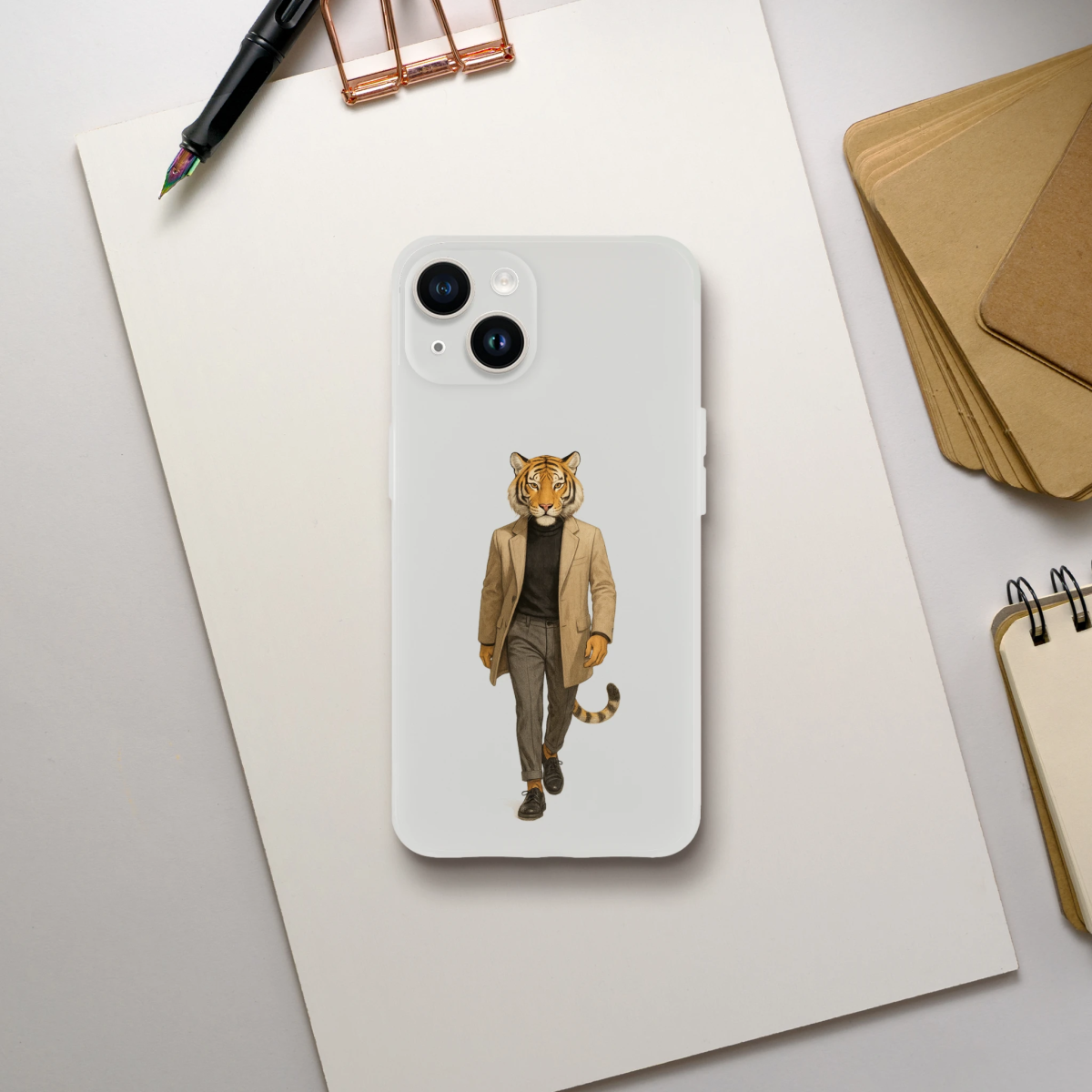 Dapper Tiger iPhone Flexi Case - ROMAG Store
