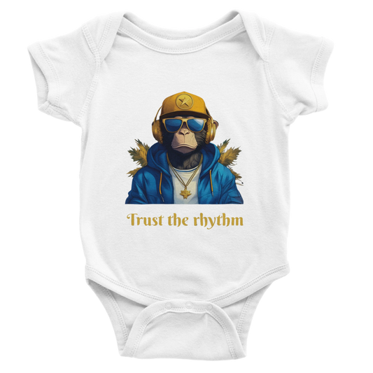 Cool Monkey DJ Baby Short Sleeve Bodysuit - ROMAG Store