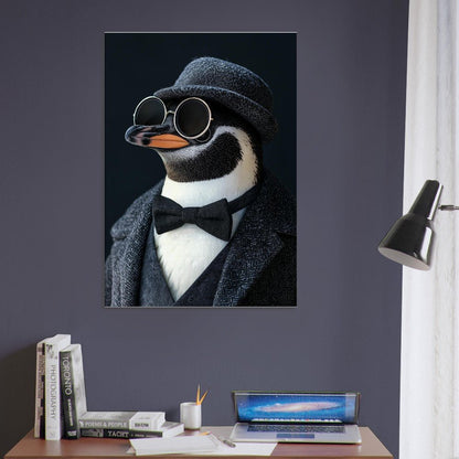 Dapper Penguin in Suit Canvas - ROMAG Store
