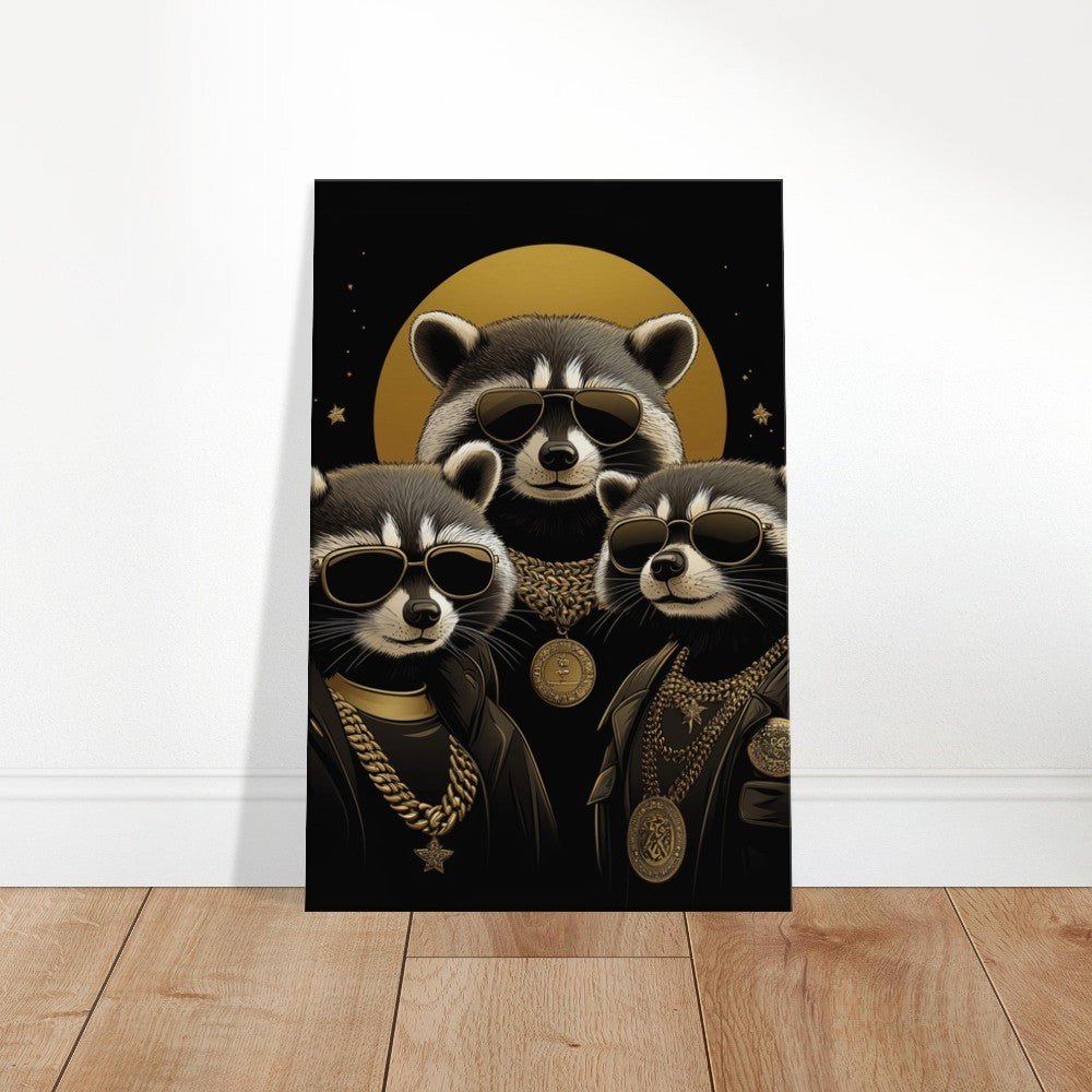 Luxury Raccoon Gang Canvas Art - ROMAG Store