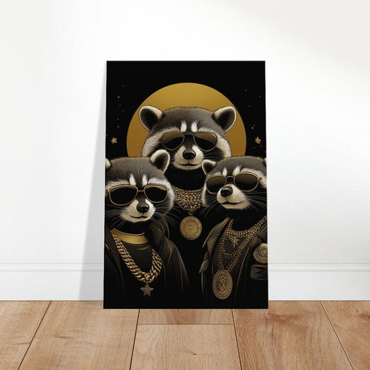 Luxury Raccoon Gang Canvas Art - ROMAG Store