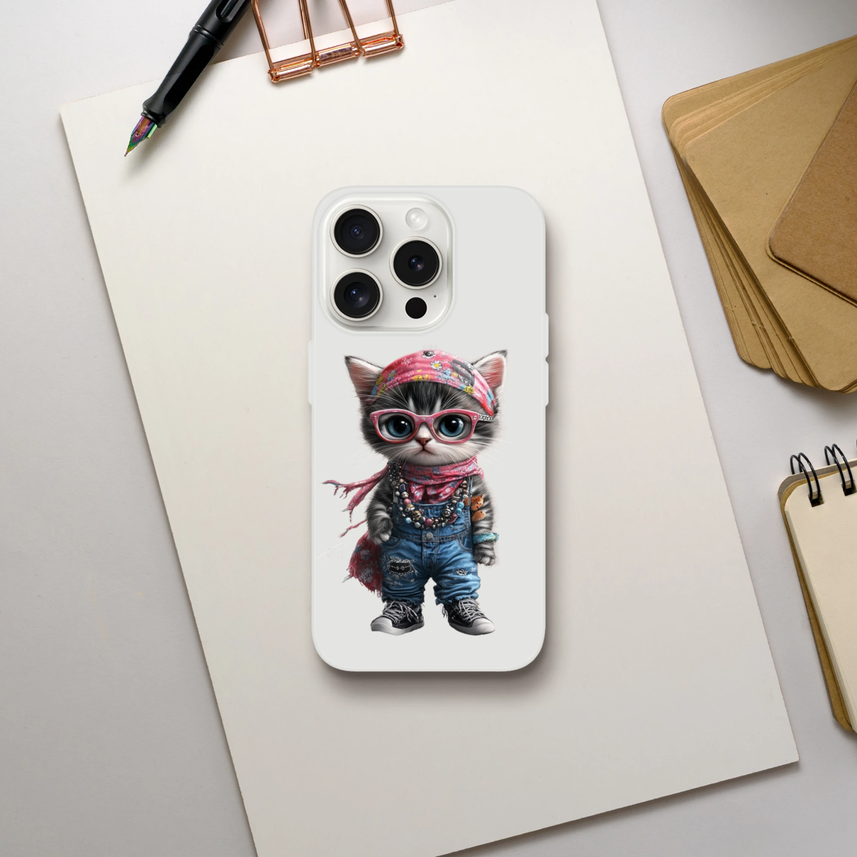 Hippie Chic Kitten iPhone Flexi Case - ROMAG Store