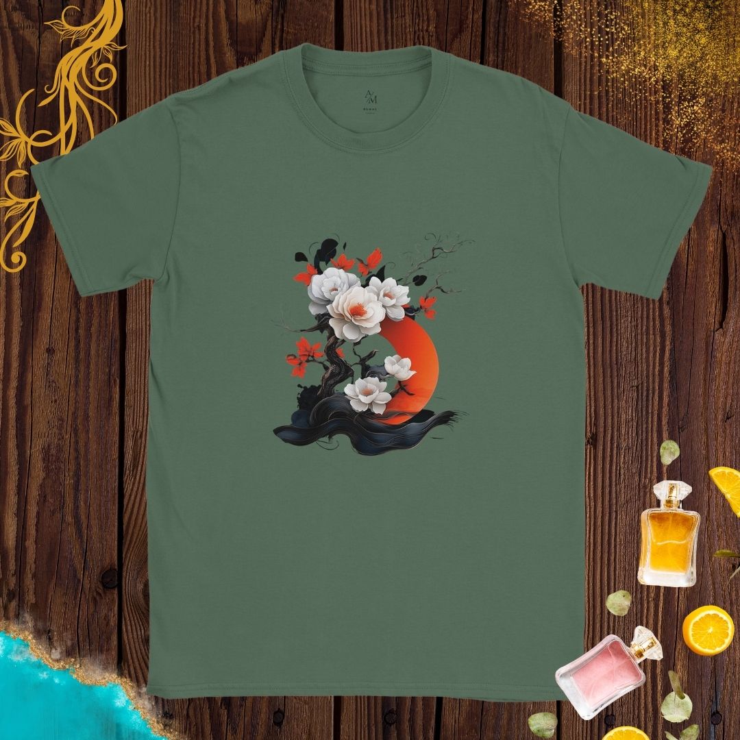 Cultures from around the world T-shirt: Asian flowers