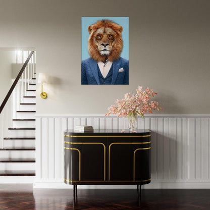 Suave Lion in Suit Canvas - ROMAG Store