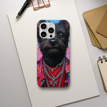 Chic Terrier Floral Jacket iPhone Tough Case - ROMAG Store