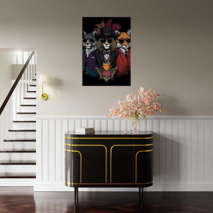 Suited Fox, Wolf & Lion Canvas - ROMAG Store