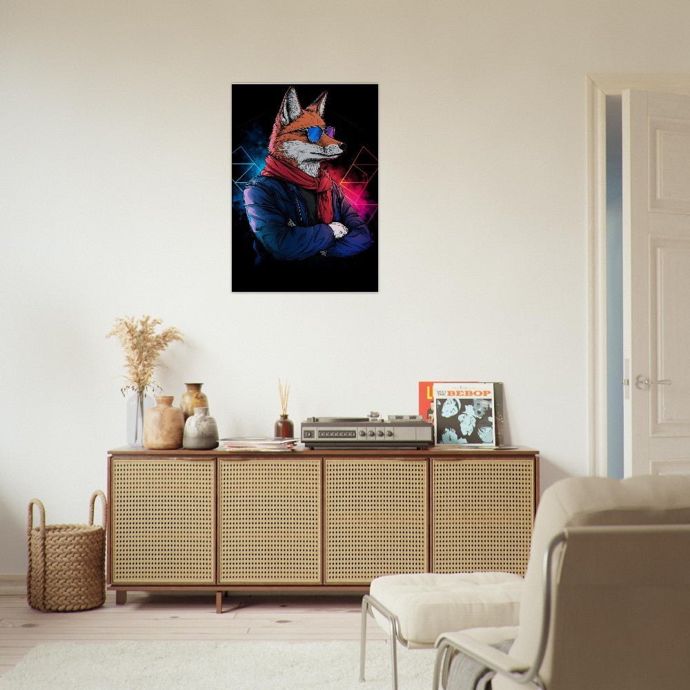 Chic Fox in Shades Canvas Art - ROMAG Store