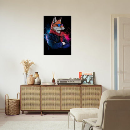 Chic Fox in Shades Canvas Art - ROMAG Store