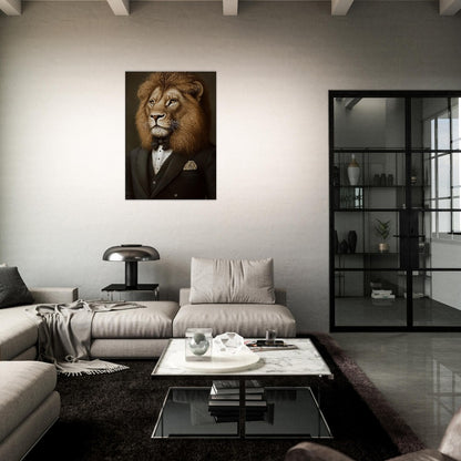 Luxury Lion in Suit Canvas - ROMAG Store