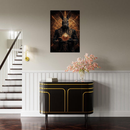 Mystical Gold&Black Regal Rabbit Canvas Wall Art - ROMAG Store