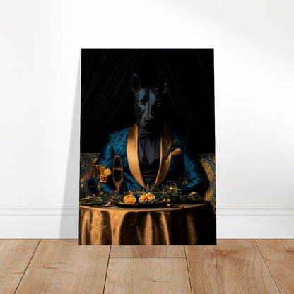 Doberman in Teal Suit Canvas - ROMAG Store