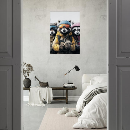 Raccoon Ski Team Canvas Print - ROMAG Store