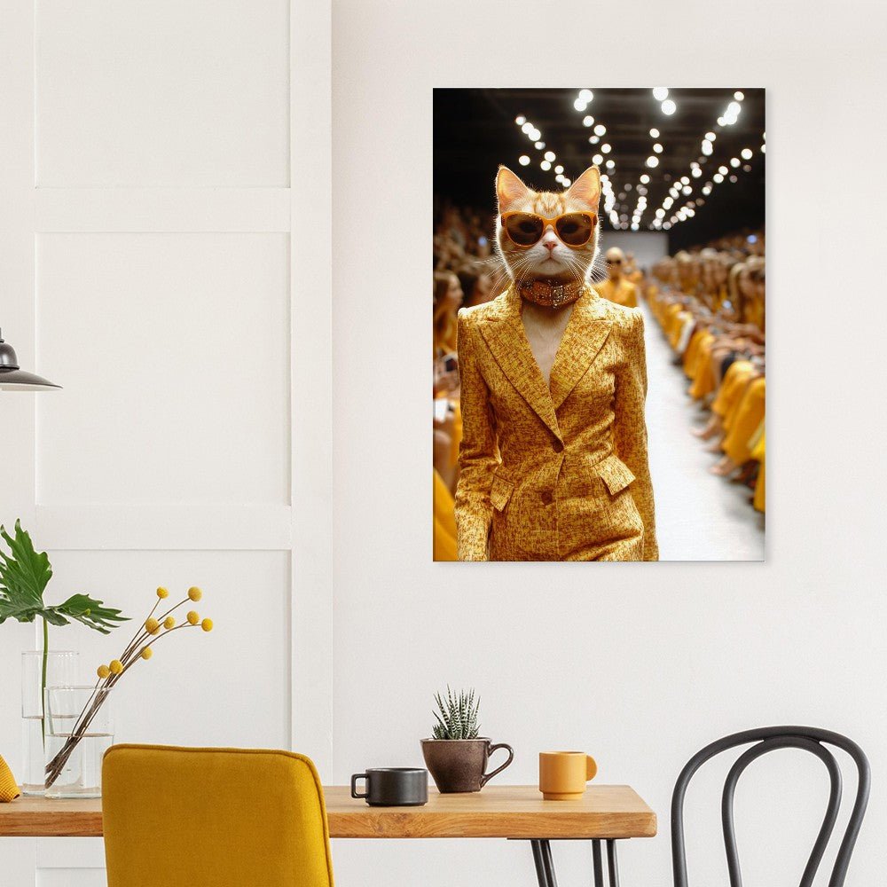 Luxury Cat Fashionista Canvas Wall Art - ROMAG Store