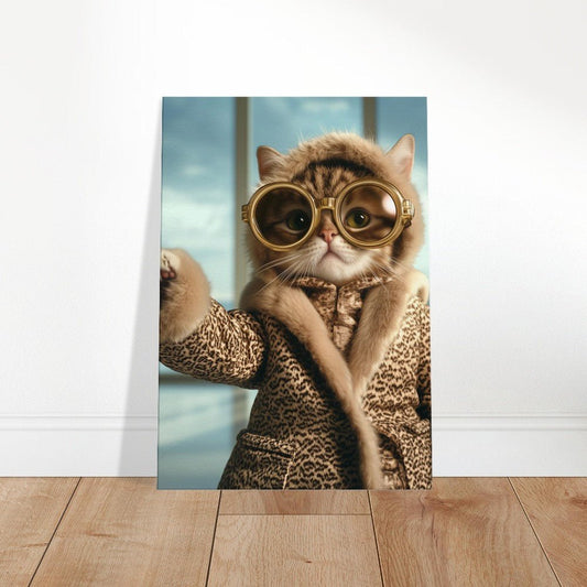 Luxury Cat in Fur Coat Canvas - ROMAG Store