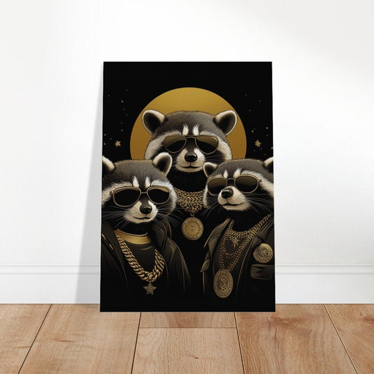 Luxury Raccoon Gang Canvas Art - ROMAG Store