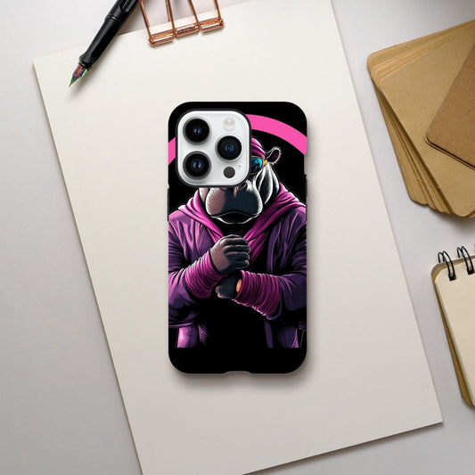 Neon Hippo Hype iPhone Tough Case - ROMAG Store