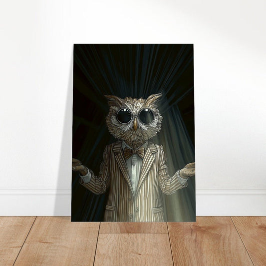 Sophisticated Owl in Suit Canvas - ROMAG Store