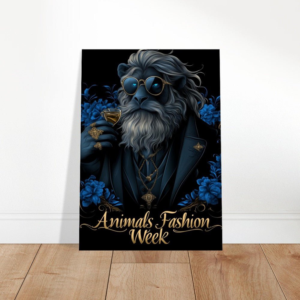 Blue&Gold Luxury Lion in Suit Canvas - ROMAG Store