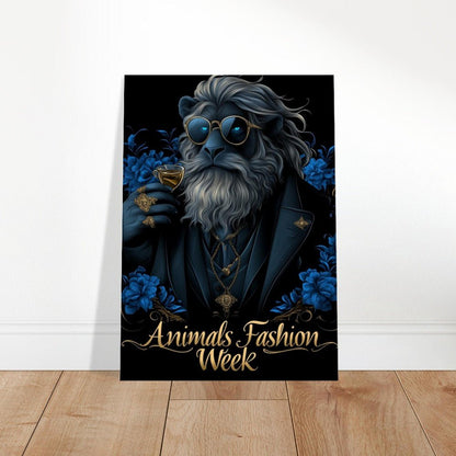 Blue&Gold Luxury Lion in Suit Canvas - ROMAG Store
