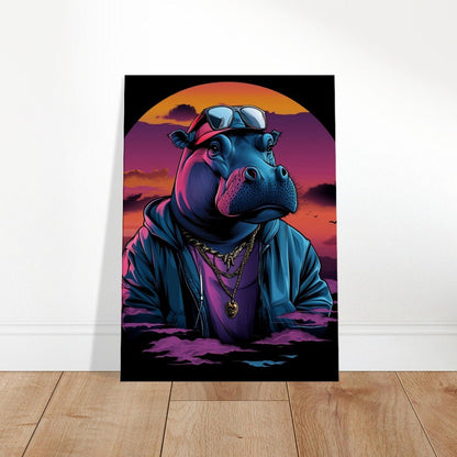 Urban Hipster Hippo Canvas Wall Art - ROMAG Store
