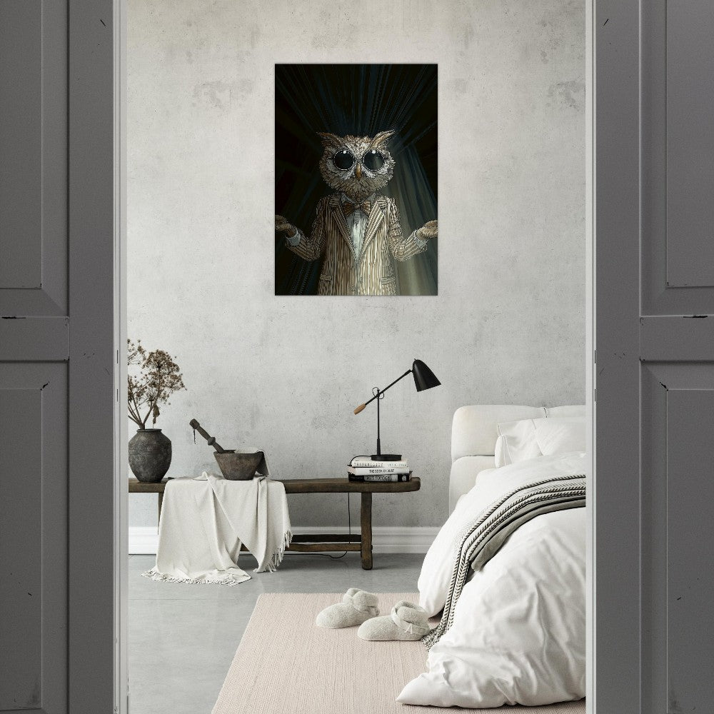 Sophisticated Owl in Suit Canvas - ROMAG Store