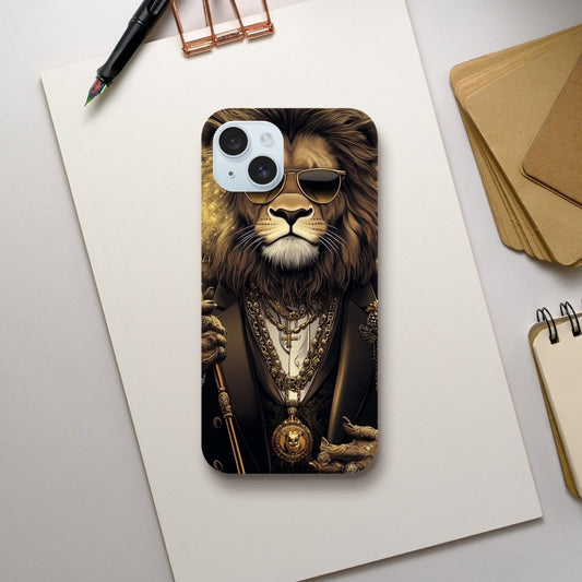 Regal Lion in Gold Glitz iPhone Tough Case - ROMAG Store
