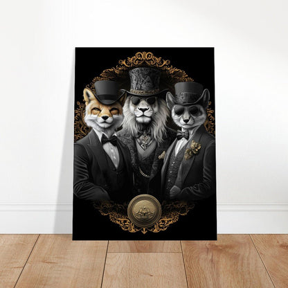 Luxury Animal Wall Art – Suited Fox & Lion Canvas - ROMAG Store