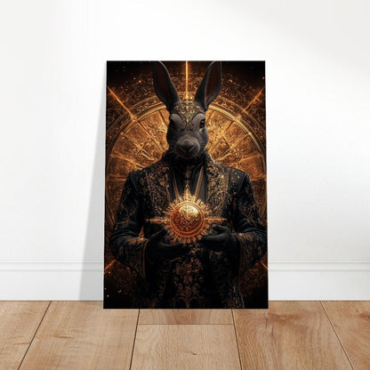 Mystical Gold&Black Regal Rabbit Canvas Wall Art - ROMAG Store