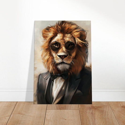 Lion in Suit Canvas Wall Art - ROMAG Store