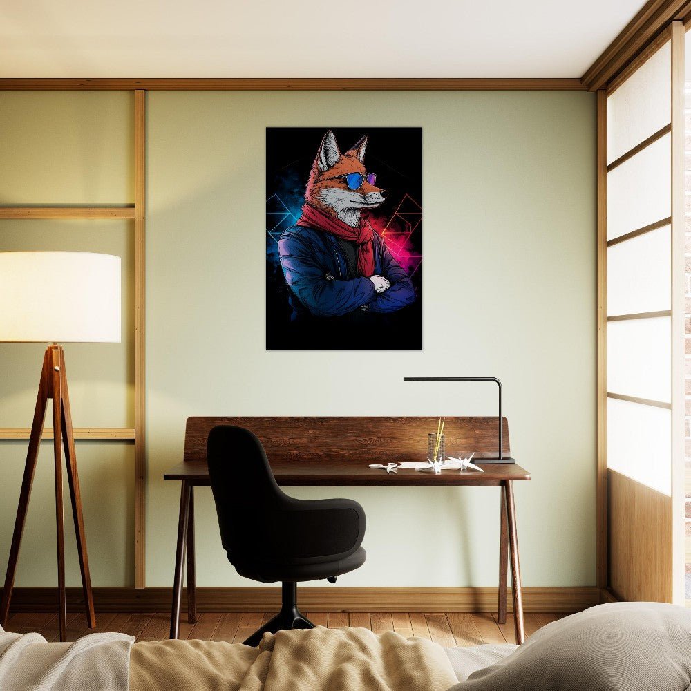 Chic Fox in Shades Canvas Art - ROMAG Store