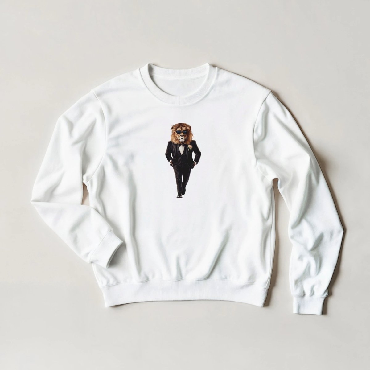Dapper Lion Sweatshirt – Suave Animal Graphic Tee for Streetwear & Casual Chic - ROMAG Store