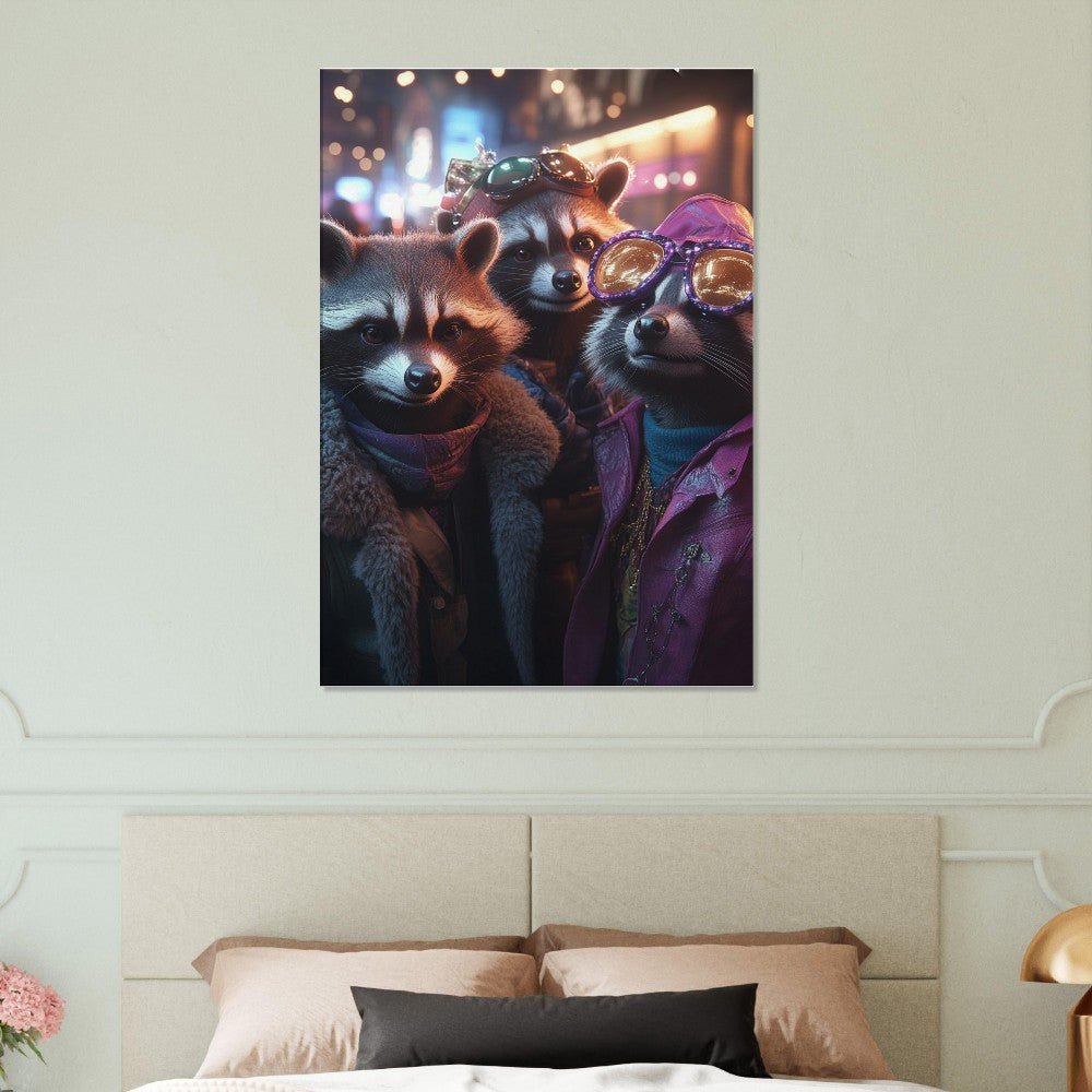 Urban Raccoon Crew Canvas Art - ROMAG Store