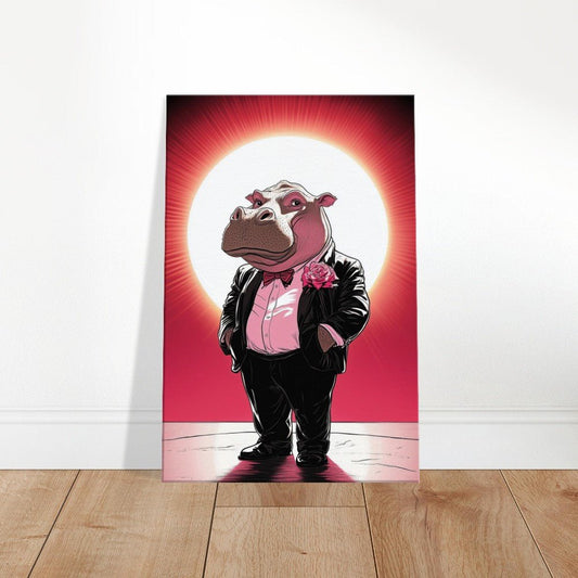 Dapper Hippo Canvas Art - ROMAG Store