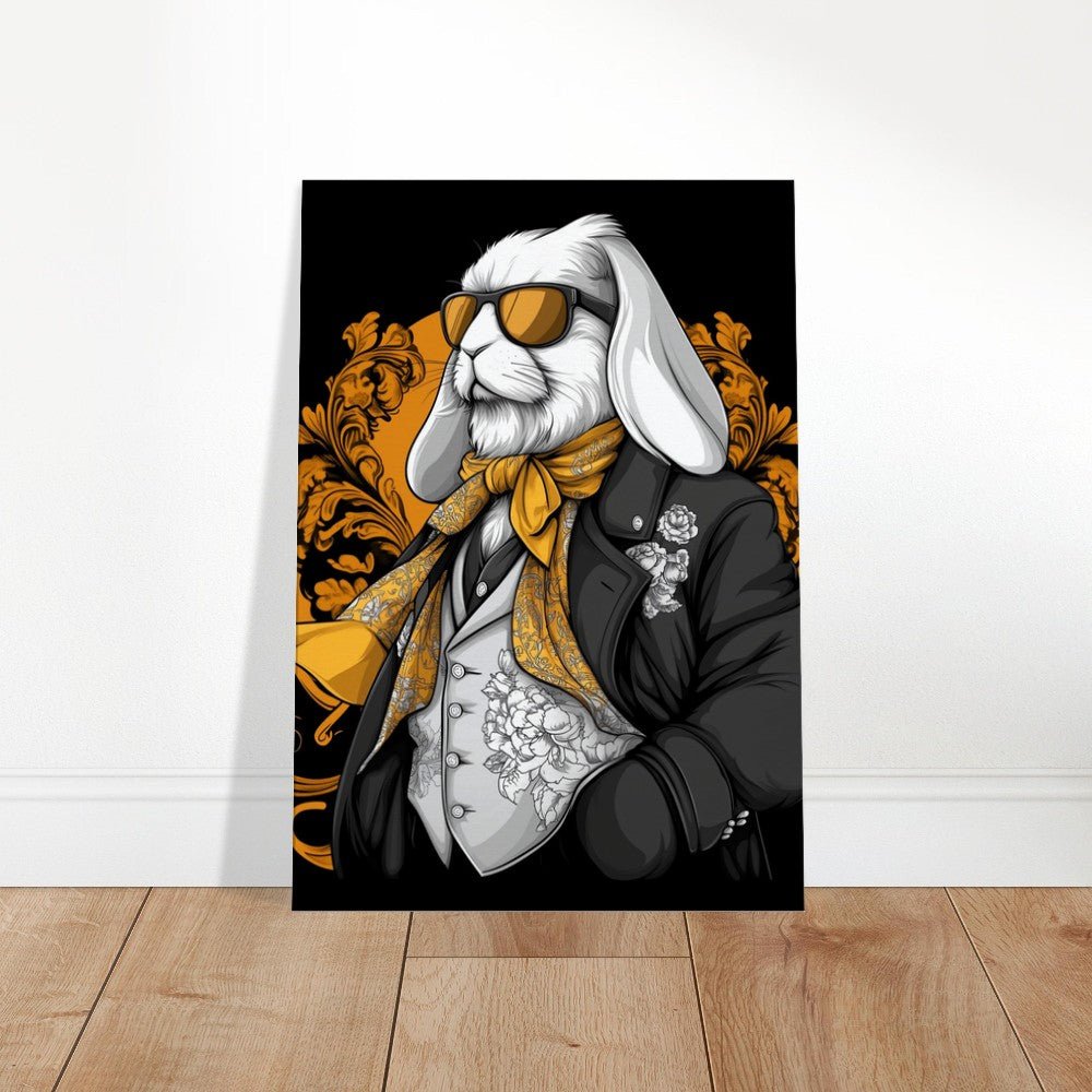 Luxury Rabbit in Suit Canvas Wall Art - ROMAG Store
