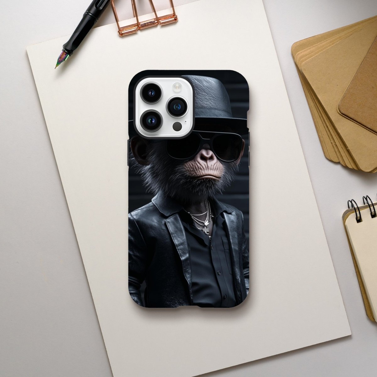 Chimp Noir: Dapper Monkey iPhone Tough Case - ROMAG Store