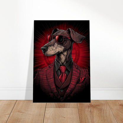 Red Suit Dapper Dog Canvas Wall Art - ROMAG Store