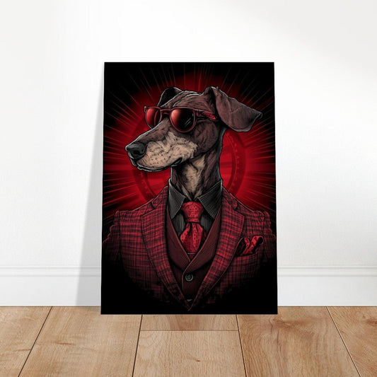 Red Suit Dapper Dog Canvas Wall Art - ROMAG Store
