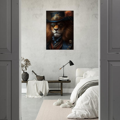 Regal Lion in Steampunk Attire Canvas - ROMAG Store
