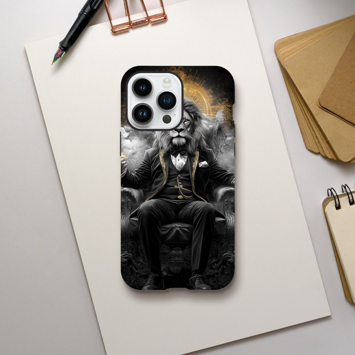 Regal Lion in Tuxedo iPhone Tough Case - ROMAG Store