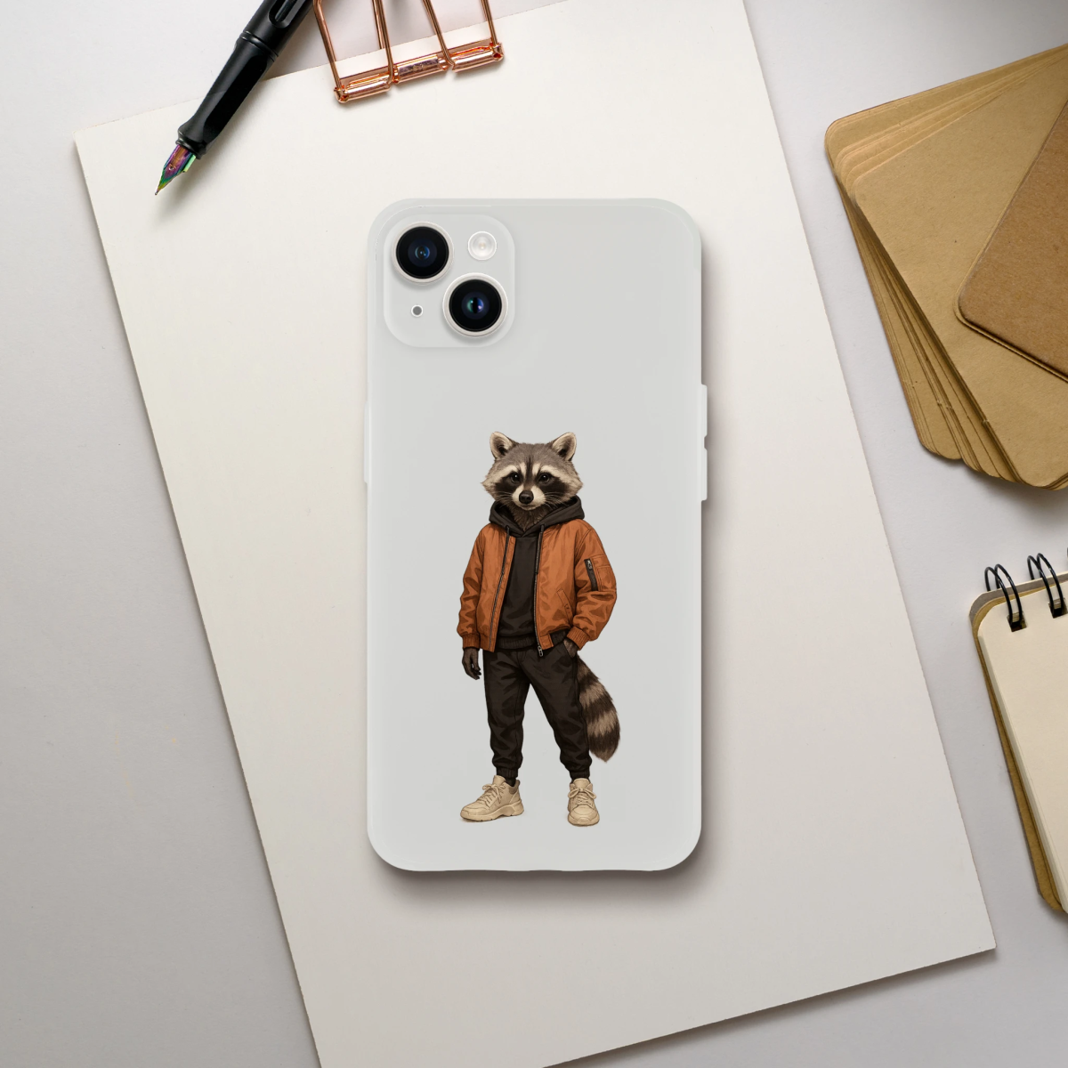 Cool Raccoon Streetwear iPhone Flexi Case - ROMAG Store